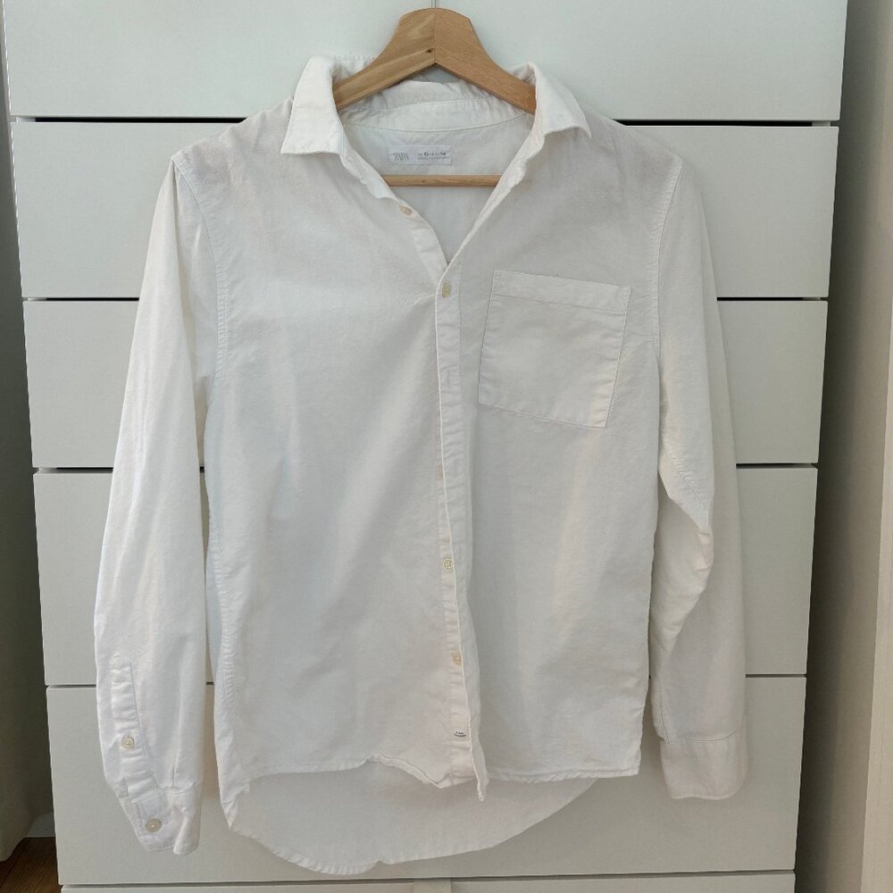 Zara white button shirt